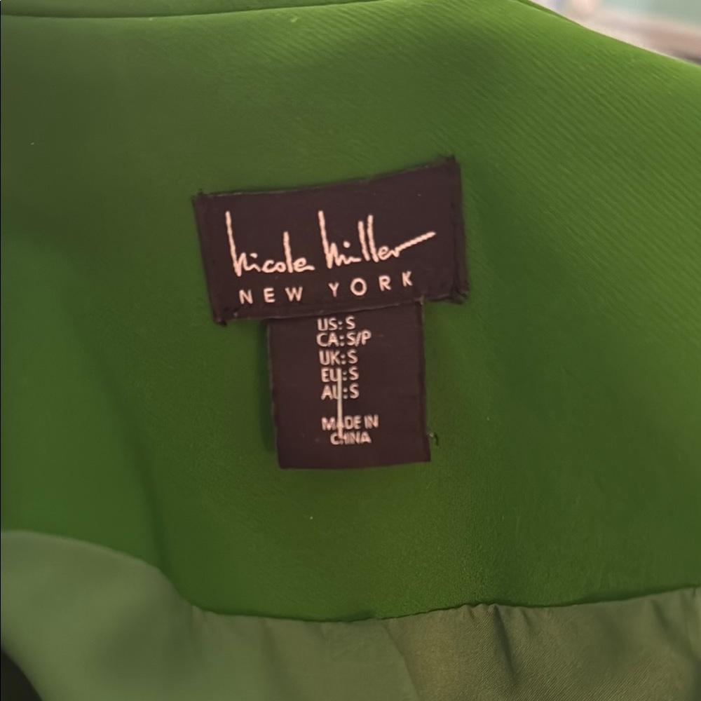 Nicole Miller Green Suit Jacket Elegant Blazer